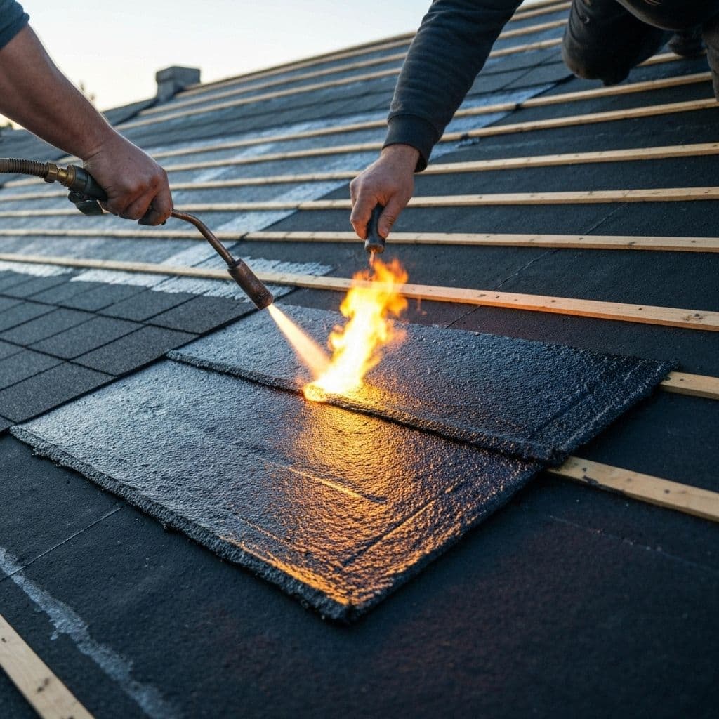 Modified Bitumen Roofing background