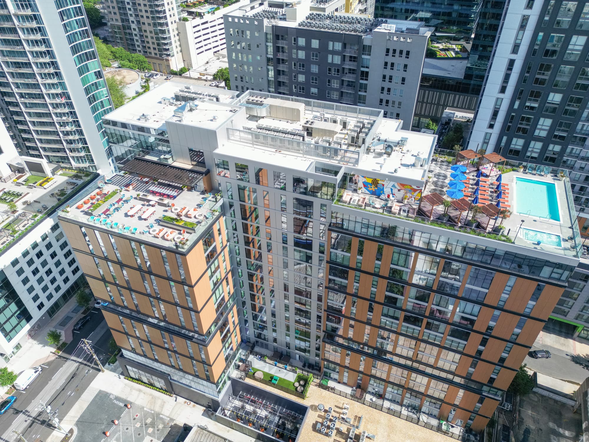 aerial photo of a completed Watertight Roofing project in Atlanta, GA