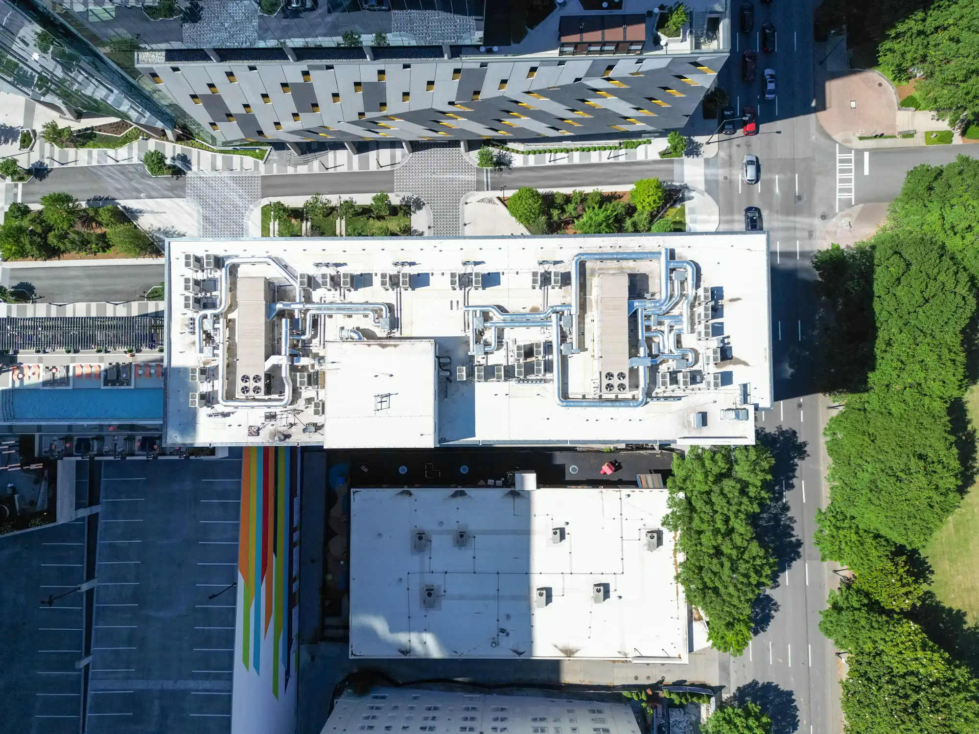 aerial photo of a completed Watertight Roofing project in Atlanta, GA