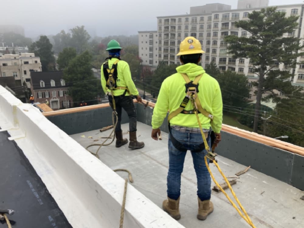 Commercial roofing team